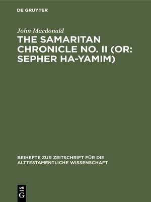 cover image of The Samaritan Chronicle No. II (or